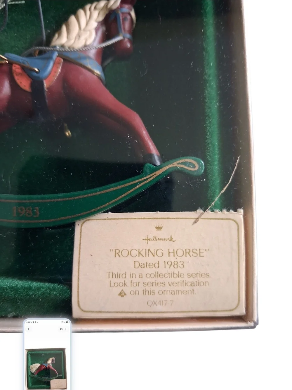 Hallmark 1983 Rocking Horse Ornament